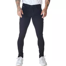 Calça Jeans Masculina Com Lycra Skinny Slim Básica Preto