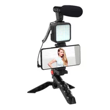 Kit Iluminacion Tripode Microfono Luz Led Streaming Vlog