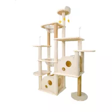 Torre Árbol Rascador Para Gato Con Casa Varios Niveles 170cm