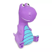 Cofre Cofrinho Baby Dino Vinil Selo Inmetro 27cm Lilas Moeda