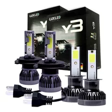 Kit Super Led H4 Farol Alto Baixo + Milha 20000 Lm Branco