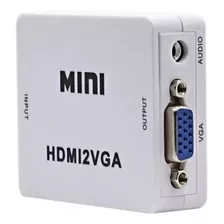 Mini Adaptador Conversor Hdmi X Vga Transmite Áudio Vídeo