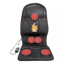 Masajeador De Espalda Asiento Cuello Auto Silla Vibra Calor Color Negro