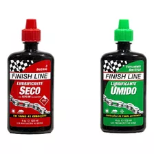 Kit Lubrificante Corrente Finish Line Umido + Seco 120ml Nf