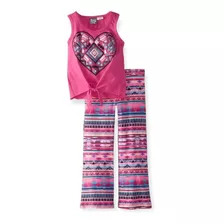 Conjunto Niña Corazón Rosa Polera Y Pantalón Pogo Club