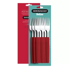 Set Tenedores De Mesa Simonaggio Belize 12 Piezas Rojo 