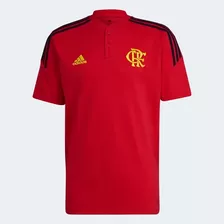 Camisa Polo Flamengo adidas Comissão Técnica Vermelha Ha5403