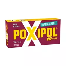 Cola Epoxi Poxipol Transparente Solda Plástica 16gr 10min.,