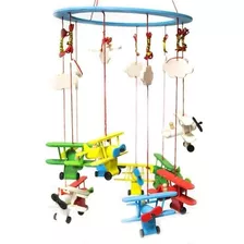 Móvil Infantil De Madera Montessori Aviones