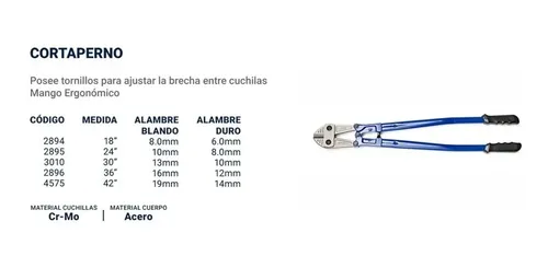 Tijera Corta Pernos Bremen 36 PuLG Profesional 16mm 2896 Dgm