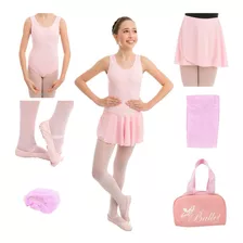 Kit Completo Ballet Balé Infantil 6 Peças Com Bolsa