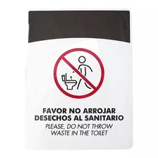 Aviso Señal No Arrojar Desechos Al Sanitario 21x16cm Pared