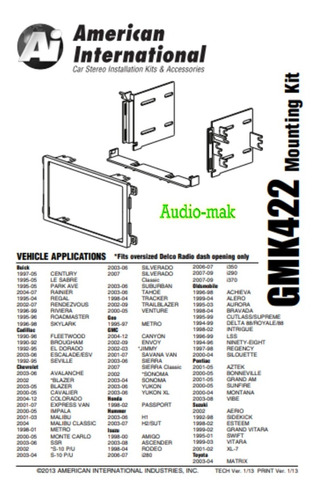 Frente Buick Chevrolet Gmc Hummer Gmk422 1992-2006 2 Din Foto 2