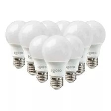 Paquete De 10 Focos Led A55, 7w Mutilvoltaje E27 Color De La Luz Blanco Frío