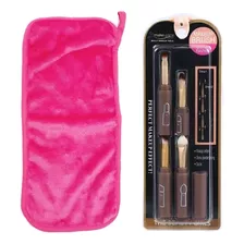 Kit X5u Pinceles Brochas Tapa Maquillaje + Toalla Limpieza