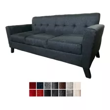 Sofa De 3 Cuerpos Paris Escandinavo Chenille O Eco Cuero