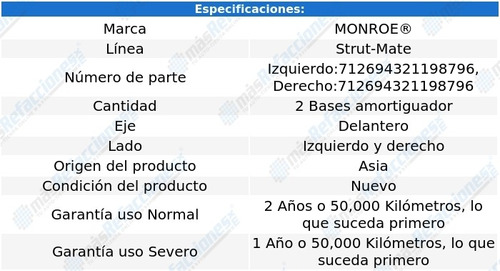 Par Bases De Amortiguadores Delanteras Strut-mate G8 08-09 Foto 3