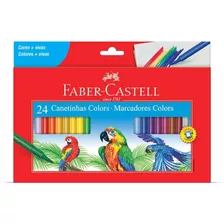 Canetinhas Coloridas Faber Castell Com 24 Cores Vivas