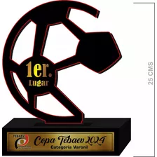 3 Trofeos Mdf Soccer Ganador Campeón