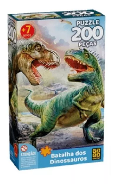 Quebra Cabeça 200 Peças Batalha Dos Dinossauros - Grow 4044