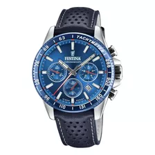 Reloj Para Hombre Festina Timeless Chrono F20561/3 Azul Color De La Correa Multicolor