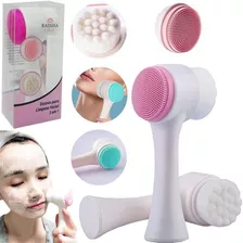 Escova De Limpeza Facial 2 Em 1 Com Esponja Massageadora