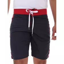 Bermuda Aeropostale Boardshorts Vertical Logo Azul Marinho