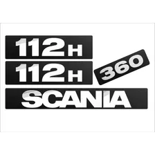 Kit Emblemas Scania 112h 360 Ou 320 Bicudo Acrílico Espelhad
