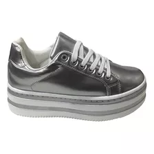 Zapatilla Ecocuero Zax44 Plata