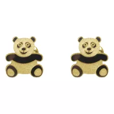 Brinco Ouro 18k 750 Urso Panda Infantil