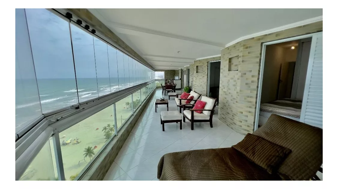 Apartamento Frente Mar Com 4 Dormitórios À Venda, 217 M² Por R$ 1.100.000 - Ocian - Praia Grande/sp - Ap1463