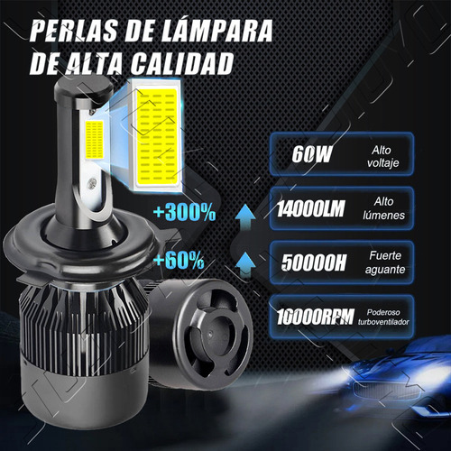 1 Kit Faros Luz Led H4 14000lm Para Toyota Haz Alta/baja 1 Foto 3