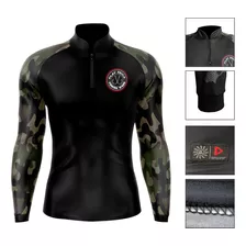 Camisa Camiseta Pesca Militar Camuflado Proteção Solar Uv50