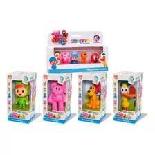 Kit 4 Bonecos De Vinil + 5 Miniaturas Pocoyo Cardoso