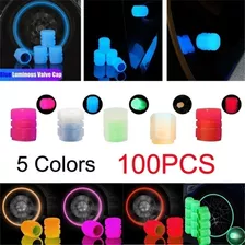 100 Tapones Fluorescentes Para Válvulas De Neumáticos, Cubo