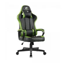 Cadeira Gamer Vickers Em Poliuretano Preta/verde