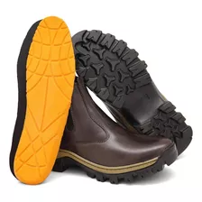 Bota Coturno Caterpillar 100% Couro Palmilha Gel Bico Pvc