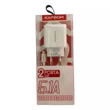 Carregador Turbo 5.1a 2 Porta Usb Celular Smartphone Kapbom