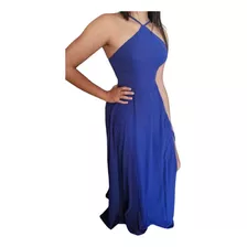 Vestido Largo Maxi Azul De Gala/fiesta/coctel Mujer