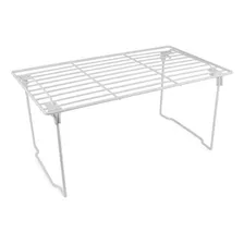 Repisa Plegable Metalica Apilable Organizador De Cocina Color Blanco