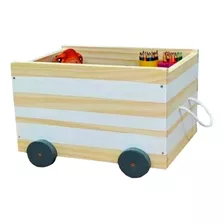 Caixote Toy Box Organizador De Brinquedos C/ Rodinhas Listra