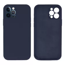 Capa Protege Câmera Silicone Veludo Compatível iPhone 12 Pro Cor Azul Cobalto