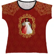 Camiseta Blusa Religiosa Jesus Misericordioso Bata Baby Look