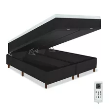 Colchão Magnético Embalado A Vácuo King Massageador Com 1000 Tipos De Massagens + Cama Box Baú - Cor Preto - Compact