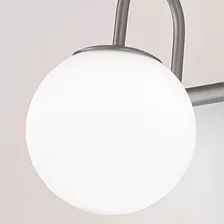 Pantalla De Cristal Globo Blanco Leche De Níquel Cepillado (