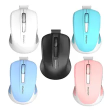 Mouse Inalámbrico Minigo 2.4g Meetion Bateria Incorporada Color Rosa