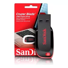 Pen Drive Sandisk Cruzer Blade 128gb Usb 2.0 Preto/vermelho Não Se Aplica