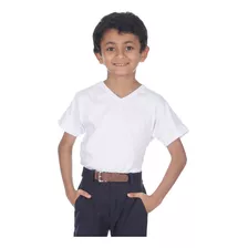 Camiseta Niño Para Sublimación 100% Poliester Cuello En V