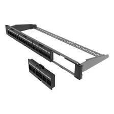 Patch Panel Descarregado 24p P/ Cat5e E Cat6 Conector 180°