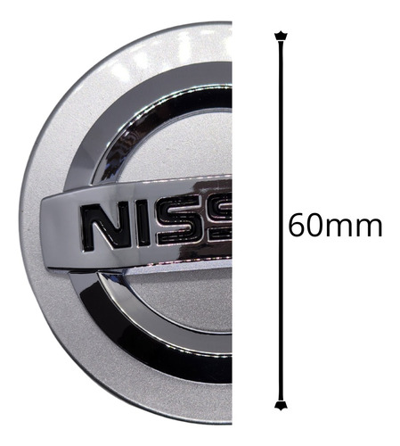 4 Centros Tapa Rin Para Nissan Versa Altima Sentra Maxi 60mm Foto 3